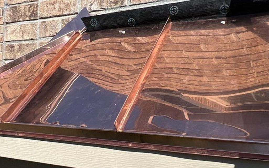 standing seam copper awning panels